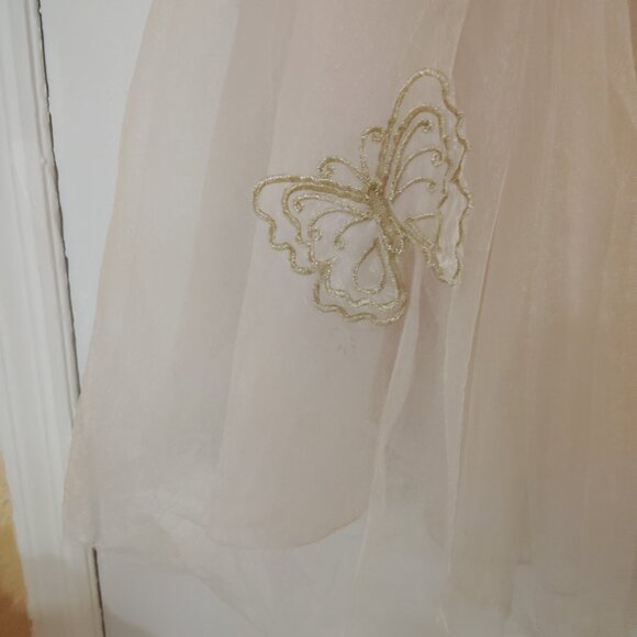 ♥️ Neiman Marcus Sequins Butterfly Pink Gold Dress - Picture 9 of 10